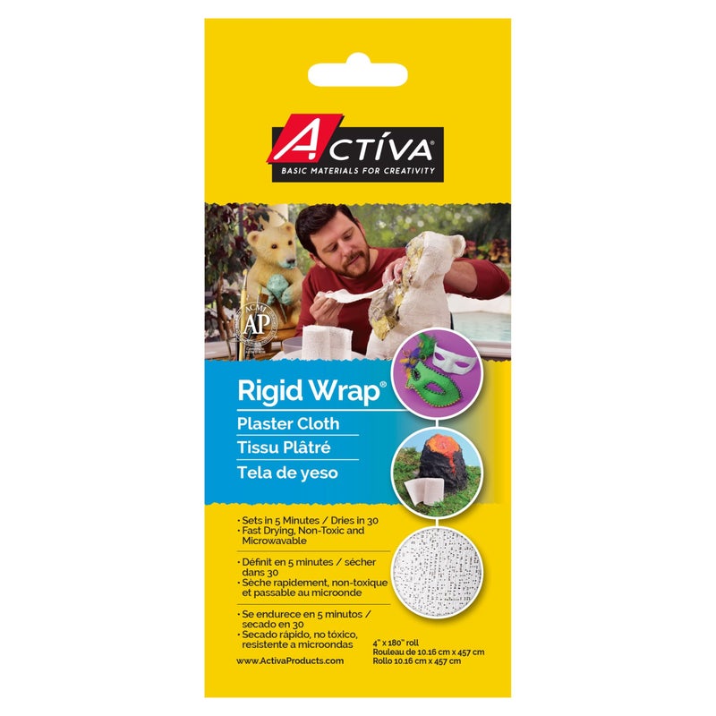Activa Rigid Wrap Plaster of Paris Cloth, 4-in x 180-in | Ideal Sculpting Medium for Arts & Crafts - Image 1